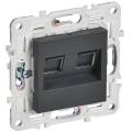 SKANDY Розетка компьютерная двойная RJ45 кат.5E SK-K03T титан IEK