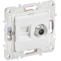 SKANDY Розетка двойная TV+RJ45 кат.6 SK-A15W арктический белый IEK