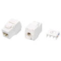 Модуль Keystone Jack кат.6, UTP, RJ-45(8P8C), тип 180 град, белый, Hyperline KJ8-8P8C-C6-180-TLS-WH