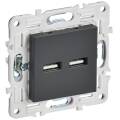 SKANDY Розетка USB A+A 3,1А SK-R15T титан IEK