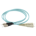 Шнур оптический SC/UPC-FC/UPC, MM 50/125, 15м, Duplex OM3, бирюзовый, ITK FPC5003-SCU-FCU-C2L-15M