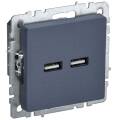 BRITE Розетка USB A+A 5В 3,1А РЮ10-1-БрМ маренго IEK