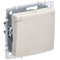 BRITE Розетка 1-местная с заземлением с защитными шторками и крышкой 16А IP20 РСбш10-3-БрКр бежевый 