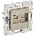 SKANDY Розетка компьютерная двойная RJ45 кат.6 SK-K04Sh шампань IEK