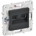 SKANDY Розетка компьютерная двойная RJ45 кат.6 SK-K04G графит IEK