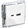 BRITE Розетка USB A+C 18Вт РЮ11-1-БрБ белый IEK