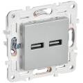 SKANDY Розетка USB A+A 3,1А SK-R15S серебряный IEK
