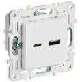 SKANDY Розетка USB A+C 18Вт SK-R13W арктический белый IEK