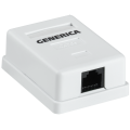 Розетка настенная 1 порт RJ45, UTP, кат.5e, GENERICA CS2-1C5EU-12-G