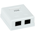 Розетка настенная 2 порта RJ45, UTP, кат.5e, ITK CS2-1C5EU-22