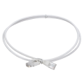 Патч-корд 4 пары, 2хRJ45, 2м, Кат.5e, UTP, белый, slim (тонкий), колпачок с язычком, LSZH, ITK PC08-C5EUL-2M-SL-WT