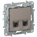IEKETIKA Розетка компьютерная двойная RJ45 категория 5Е UTP 6714551 капучино IEK