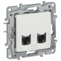 IEKETIKA Розетка компьютерная двойная RJ45 категория 6 UTP 6710541 молочный IEK