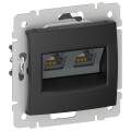 IEKVALENA Розетка компьютерная двойная RJ45 категория 6 UTP 6945311 черный матовый IEK