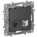 IEKETIKA Розетка двойная RJ11+RJ45 кат.5E UTP 6712521 графит IEK