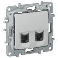 IEKETIKA Розетка компьютерная двойная RJ45 категория 6 UTP 6716541 галька IEK