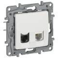 IEKETIKA Розетка двойная RJ11+RJ45 кат.5E UTP 6720521 молочный IEK