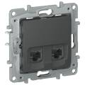 IEKETIKA Розетка компьютерная двойная RJ45 категория 6 UTP 6712541 графит IEK