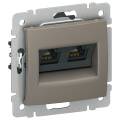 IEKVALENA Розетка компьютерная двойная RJ45 категория 6 UTP 6945321 капучино IEK