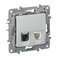 IEKETIKA Розетка двойная RJ11+RJ45 кат.5E UTP 6716521 галька IEK
