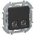 IEKINSPIRIA Розетка компьютерная двойная RJ45 категория 5Е UTP 6731291 черный матовый IEK