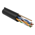 Кабель FTP 4 пары, Кат.5e, внешний с тросом, 0,45мм, LDPE, черный, 305м, GENERICA BC3-C5E04-359-305-G