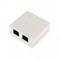 Розетка компьютерная RJ-45, Кат.6, UTP, 2-порта, внешняя, REXANT, 03-0136