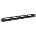 Патч-панель 1U, 19'', 24хRJ45, UTP, кат.5e, тип 110, с органайзером, TERACOM TRC-PPNL-5EUTP-C1U24