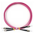 Шнур оптический ST/UPC-ST/UPC, MM, 50/125, 1,5м, Duplex, маджента, Cabeus FOP-50-OM4-ST-ST-1,5m