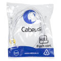 Патч-корд телефонный 2х6р4с, белый, PVC, 10м, Cabeus PC-TEL-RJ12-10m