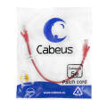 Патч-корд 4 пары, 2хRJ45, 0,3м, Кат.5e, UTP, красный, PVC, Cabeus PC-UTP-RJ45-Cat.5e-0.3m-RD