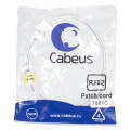 Патч-корд телефонный 2х6р4с, белый, PVC, 2м, Cabeus PC-TEL-RJ12-2m