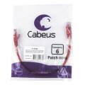 Патч-корд 4 пары, 2хRJ45, 0,3м, Кат.6, UTP, красный, LSZH, Cabeus PC-UTP-RJ45-Cat.6-0.3m-RD-LSZH