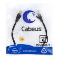 Патч-корд 4 пары, 2хRJ45, 0,3м, Кат.6, UTP, черный, PVC, Cabeus PC-UTP-RJ45-Cat.6-0.3m-BK