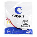 Патч-корд 4 пары, 2хRJ45, 0,15м, Кат.5e, UTP, красный, PVC, Cabeus PC-UTP-RJ45-Cat.5e-0.15m-RD