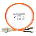 Шнур оптический SC/UPC-ST/UPC, МM 62,5/125, 1м, Duplex, оранж., Cabeus FOP-62-SC-ST-1m