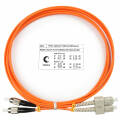 Шнур оптический SC/UPC-FC/UPC, МM, 62,5/125, 2м, Duplex, оранж., Cabeus FOP-62-SC-FC-2m