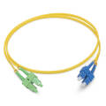 Шнур оптический SC/APC-SC/UPC, SM, 1,5м, Duplex, желтый, Cabeus FOP(d)-9-SC/APC-SC/UPC-1,5m