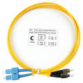 Шнур оптический SC/UPC-FC/UPC, SM, 1,5м, Duplex, желтый, Cabeus FOP(d)-9-SC-FC-1,5m