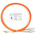 Шнур оптический LC/UPC-SC/UPC, МM, 62,5/125, 1,5м, Duplex, оранж., Cabeus FOP-62-LC-SC-1,5m