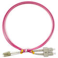Шнур оптический LC/UPC-SC/UPC, MM, 50/125, 1,5м, Duplex, маджента, Cabeus FOP-50-OM4-LC-SC-1,5m