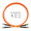 Шнур оптический ST/UPC-ST/UPC, МM, 62,5/125, 1,5м, Duplex, оранж., Cabeus FOP-62-ST-ST-1,5m