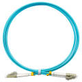 Шнур оптический LC/UPC-LC/UPC, МM, 50/125, OM3, 0,5м, Duplex, бирюз., Cabeus FOP-50-LC-LC-0,5m
