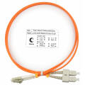 Шнур оптический LC/UPC-SC/UPC, МM, 62,5/125, 1м, Duplex, оранж., Cabeus FOP-62-LC-SC-1m