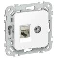 FLITE Розетка 2-местная RJ45/TV категория 6 STP РКТВ6-2-1-ФлБ белый IEK