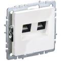 BRITE Розетка компьютерная двойная RJ45 кат.6 РК11-2-БрБ белый IEK
