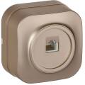 GLORY Розетка для открытой установки компьютерная RJ45 кат.5E РК10-ХШм шампань матовый IEK