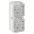 TORS Розетка 2-местная вертикальная 16А IP55 TS332 белый IEK