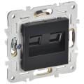SKANDY Розетка компьютерная двойная RJ45 кат.6 SK-K04Bl черный IEK