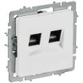 BRITE Розетка компьютерная двойная RJ45 кат.6 РК11-2-БрАБ арктический белый IEK